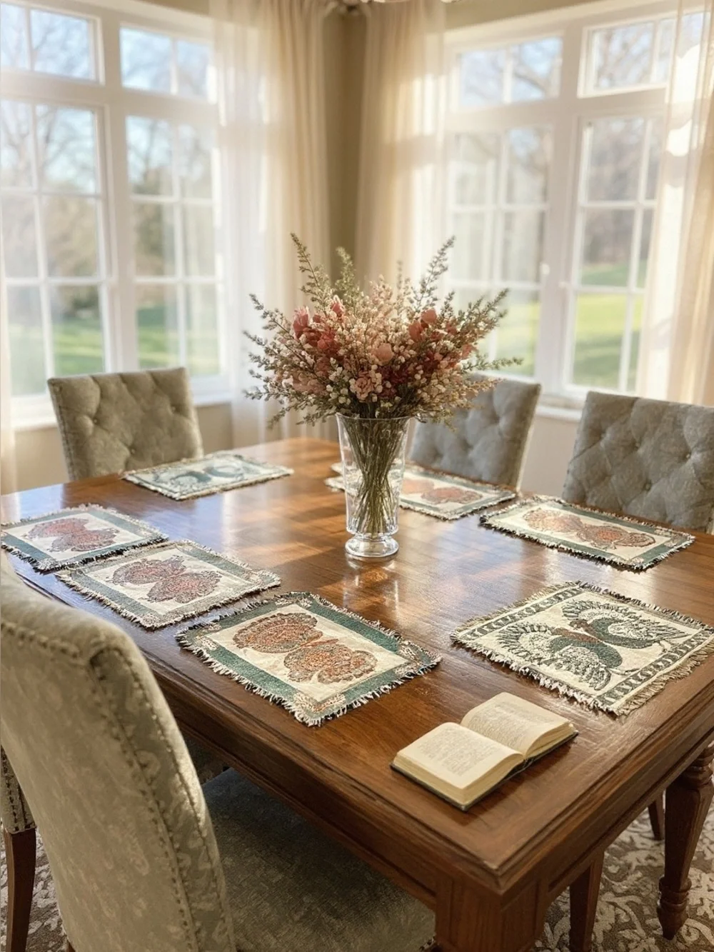 Vintage woven place mats, grand set of 10, 8 for quests & 2 for the hosts